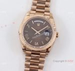 Swiss Copy Rolex Daydate TWS 2836 40mm watch on Rose Gold Chocolate 228235